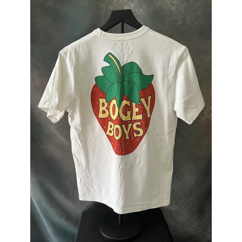 Bogey Boys Golf Graphic‎ Tee T-Shirt Strawberry Logo White Menswear Size Small